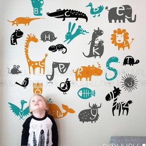 Alphabets Frieze ABC Animals for children playroom baby nursery wall decal wall sticker