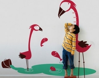 Flamingoes Wall decal Fishes kids Animal Growth Charts Wall decals wall Sticker