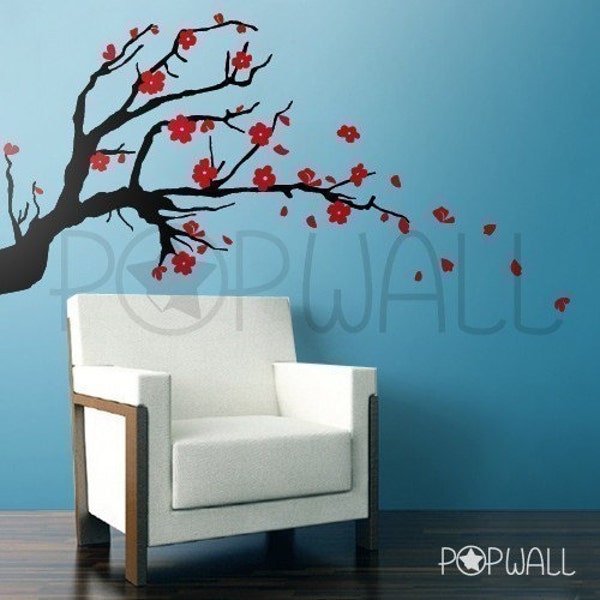 vinyl wall sticker decal  - Cherry Blossom Branch- Popwall design 66x35 inch - 005