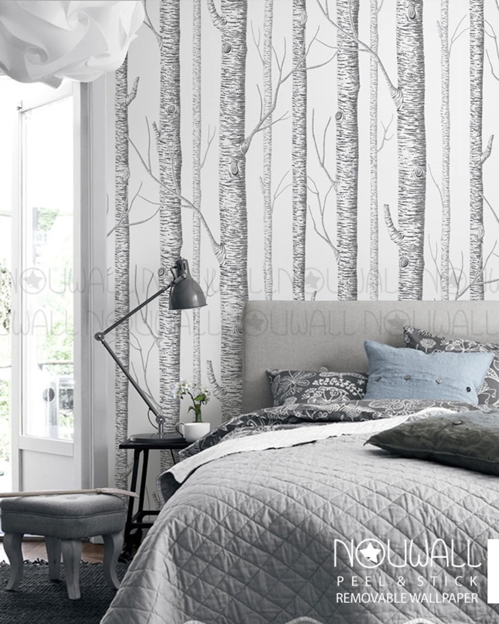 Birch Tree Peel & Stick Wallpaper Wall Decal Wall Sticker Etsy