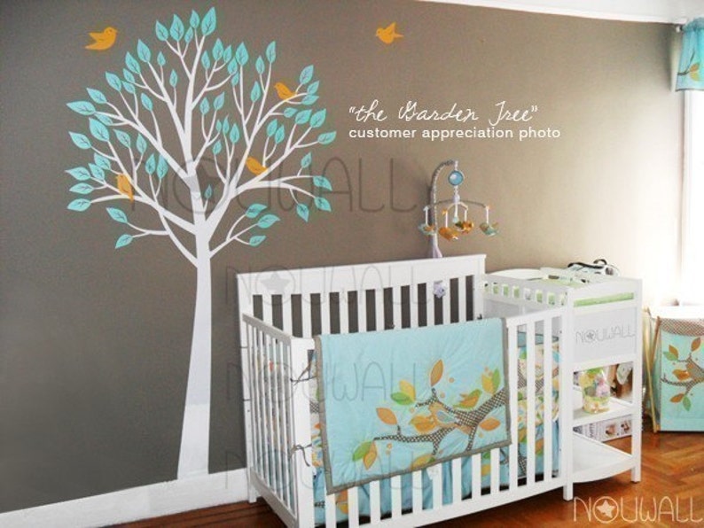 Garden Tree Wall decal Nursery Wall decal Bird wall decal Wall Sticker Wall decor Home Decor image 3