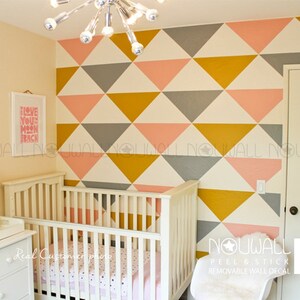 Removable Triangles Wall Pattern Wallpaper Geometric wall decal wall sticker wall decor image 3