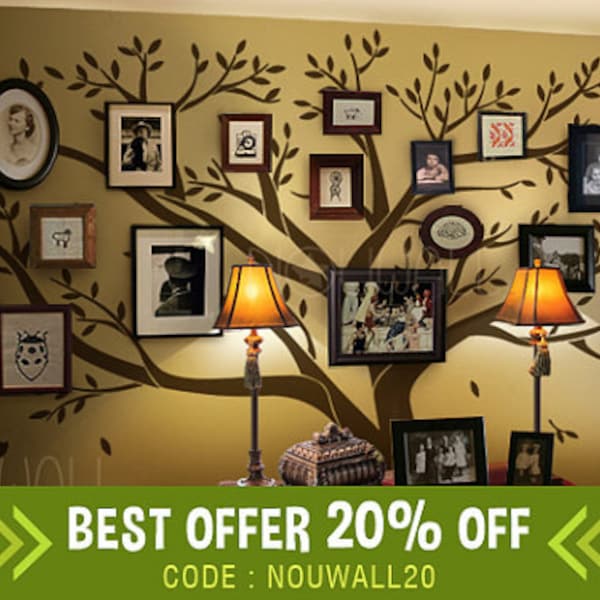 Wall decal Tree Wall Decals Wall Stickers Photo Frame Family Tree Wall decal wall sticker art wall decor