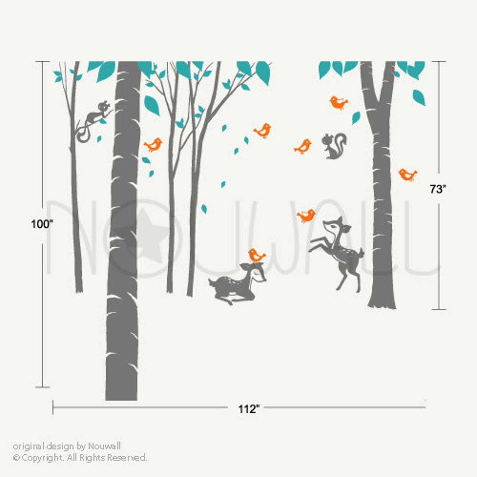 Art Wall Decals Wall Sticker Tree Decal Fantasy Woodland Fawn Etsy