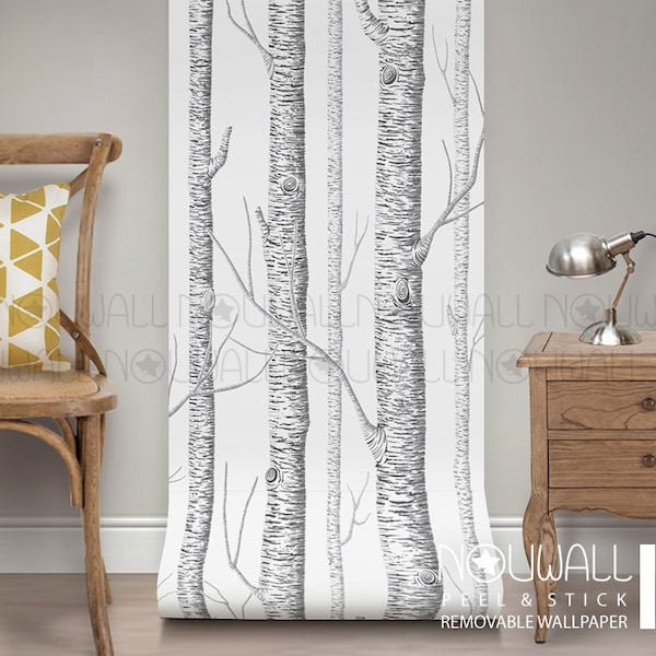 Birch Tree Forest Peel & Stick Removable Wallpaper wall decal wall sticker