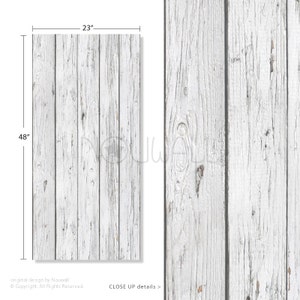 May include: Whitewashed wood backdrop with a distressed, weathered look. The backdrop is 48 inches tall and 23 inches wide.