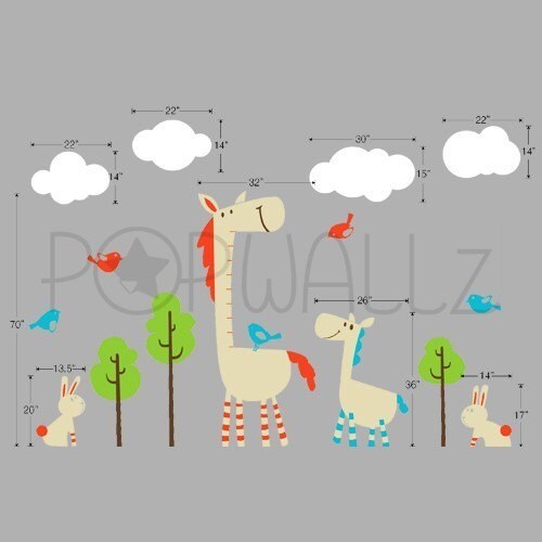 Kids Wall Decal Wall Sticker Horse Wall Decal With Animal Etsy