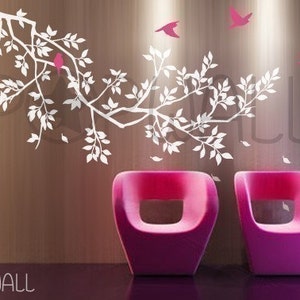 Spring Branch Wall decal Birds Tree wall decal Wall sticker Wall decor image 1