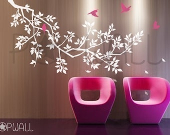 Spring Branch Wall decal Birds Tree wall decal Wall sticker Wall decor