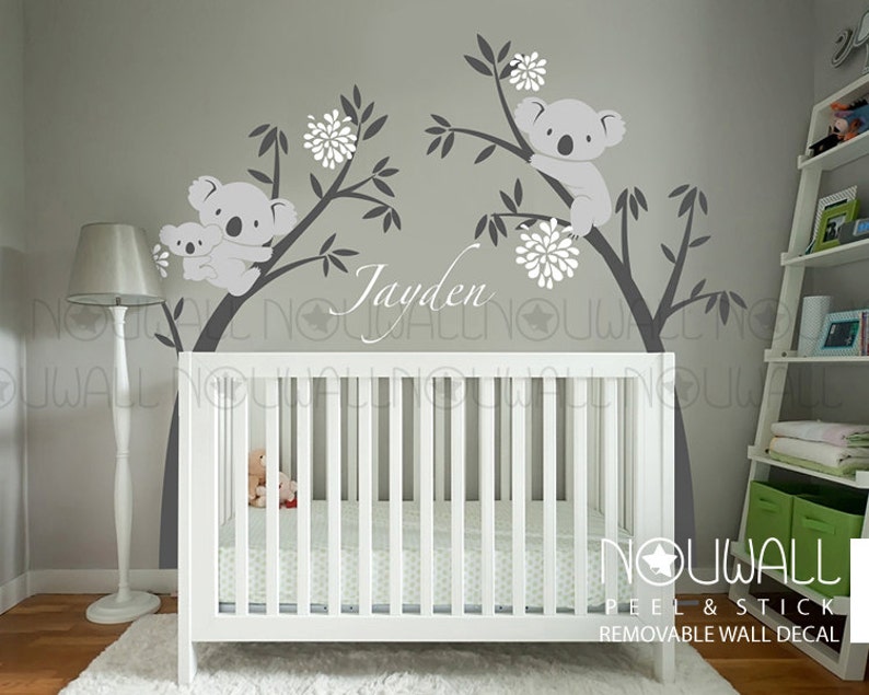 Koala Bear Wall Decal Tree Branch Baby Nursery Animal Wall Decals Wall ...
