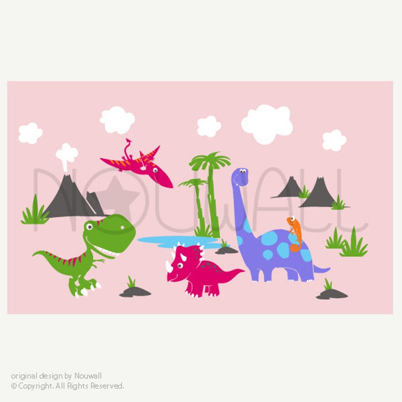 Dinosaurs Wall Decal triceratops Apatosaurus T-rex pterodactyl chameleon Children Wall Decal Wall Sticker image 7