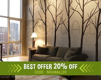 Wall Decal Winter Tree Wall Decals nature living room office wall decal Wall Stickers Art home decor