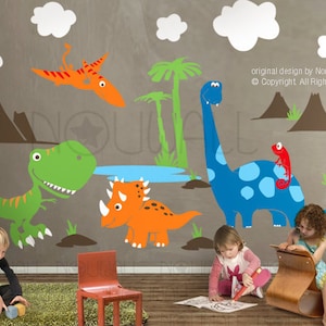 Dinosaurs Wall Decal triceratops Apatosaurus T-rex pterodactyl chameleon kids Wall Decal Wall Sticker image 1