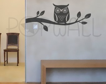 Owl wall decal Branch Wall decals wall sticker vinyl art wall design