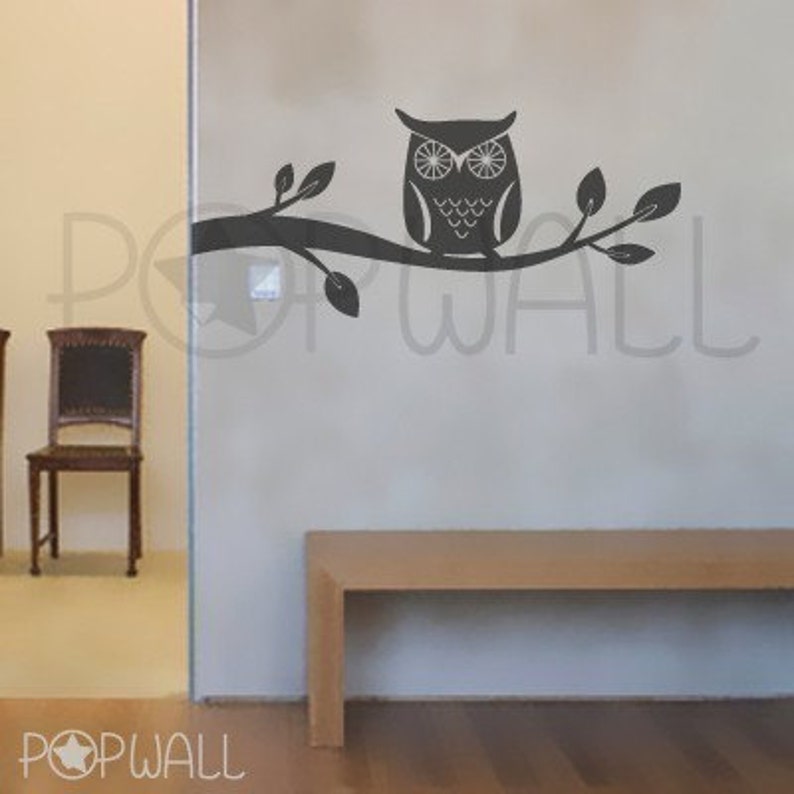 Owl wall decal Branch Wall decals wall sticker vinyl art wall design image 1