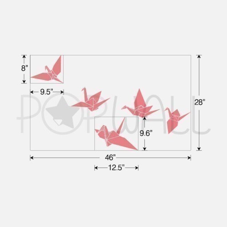 Origami Bird Wall Decal Crane Wall Decals Wall Sticker vinyl Art Wall Graphic image 2