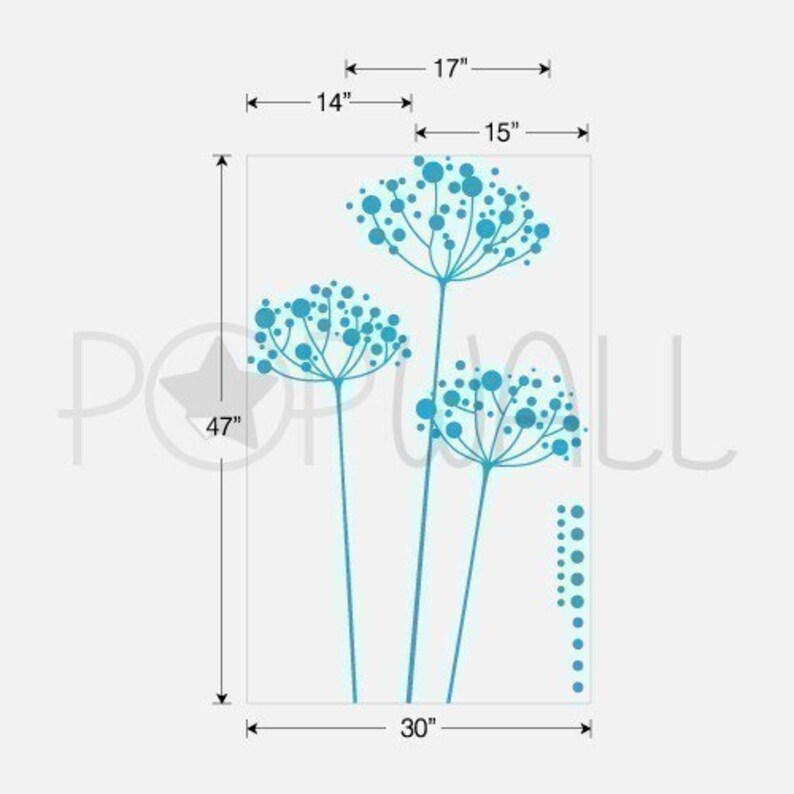 Removable Vinyl Wall Decal Sticker Art Dandelions - Etsy