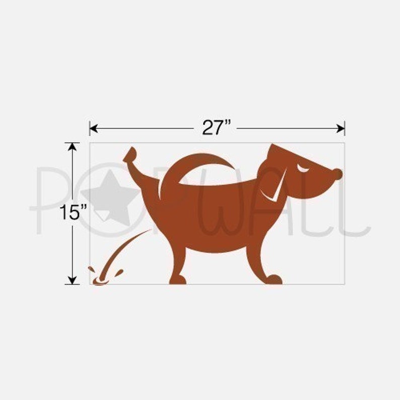 Vinyl Wall decal wall Sticker animal Decal Cute Dog Pissing image 2