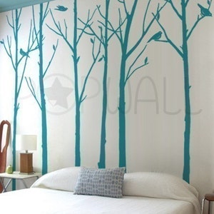 Leafy Winter Tree Wall Decal Living Room birds Wall Decal Wall Sticker Wall Graphic Wall Art