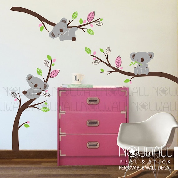 Removable Australia Koala Bear Wall Decal On Branches Animal Image 0