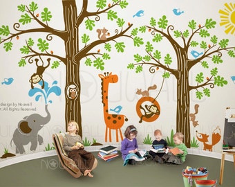 Wall Decals Wall Sticker children kids animal decal wall Tree Wall Decal Wall Sticker