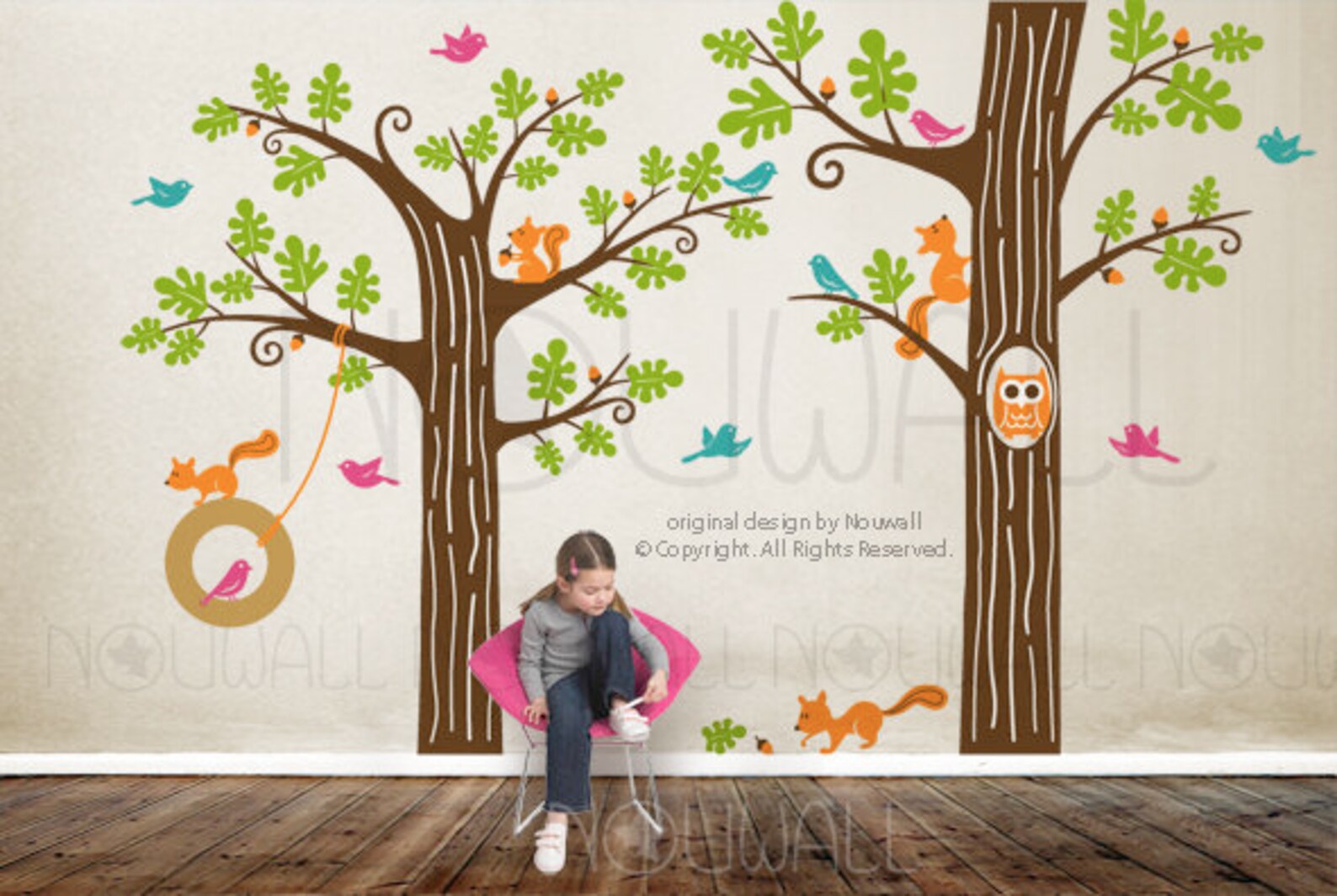 Kids Wall Decals Wall Sticker Tree Decal Animal Friends in Etsy
