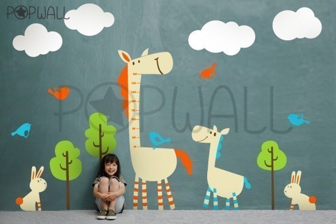 Kids Wall Decal Wall Sticker Horse Wall Decal With Animal Etsy