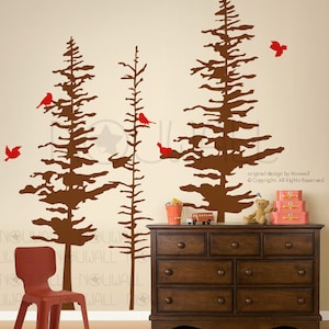 Art Wall Decals Wall Stickers Pine Trees Decal pine cone tree wall decal