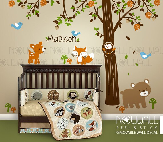 Carters Woodland Friends Tree Forest Friends With Custom Name Etsy