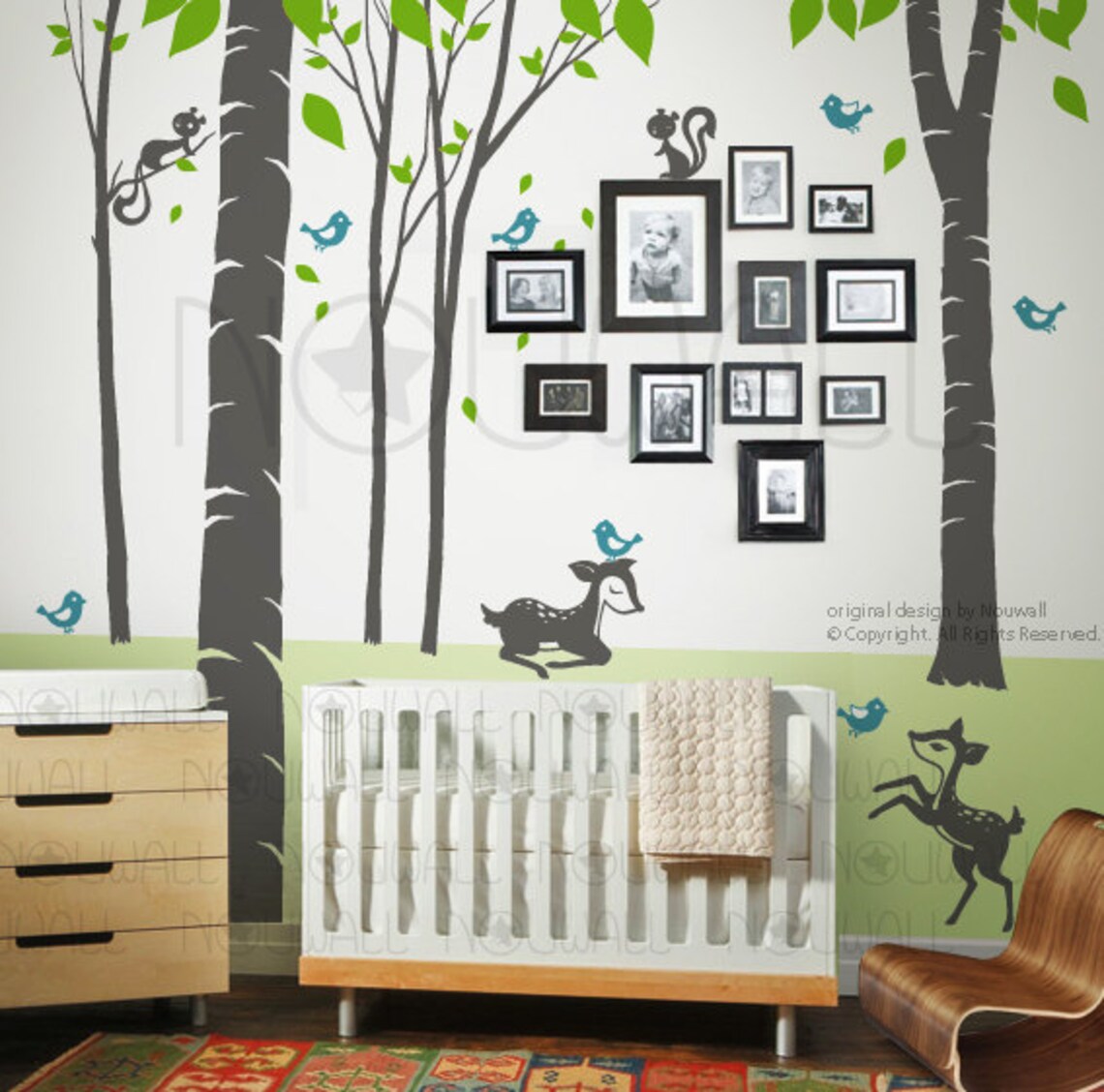Art Wall Decals Wall Sticker Tree Decal Fantasy Woodland Fawn Etsy