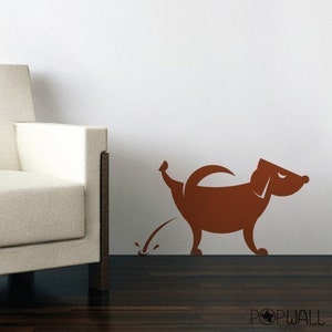 Vinyl Wall decal wall Sticker animal Decal Cute Dog Pissing image 1