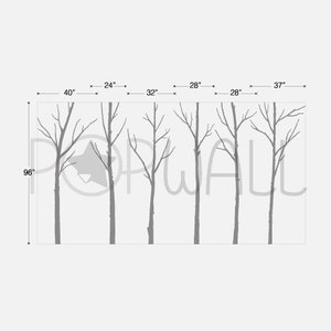 Vinyl Wall Decal Sticker Art Winter Trees set of 6 trees image 3