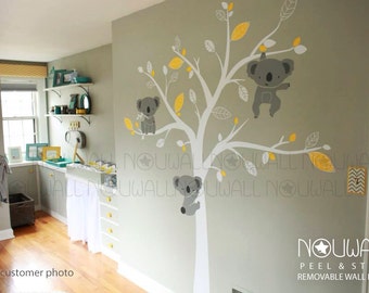 Baby Wall Decal Animal Koala Bear Tree Wall Sticker Wallpaper Wall Decals & Murals