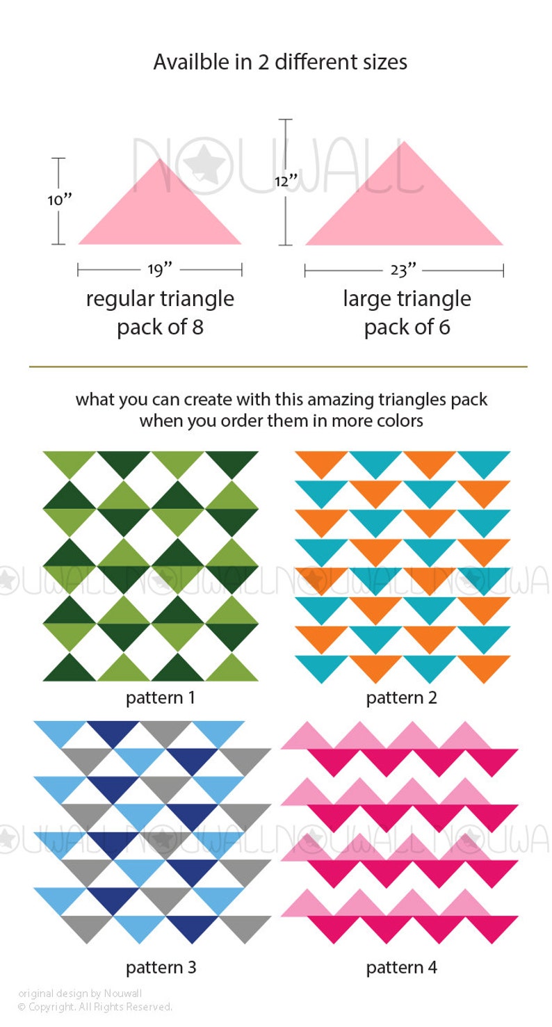 Removable Triangles Wall Pattern Wallpaper Geometric wall decal wall sticker wall decor image 4