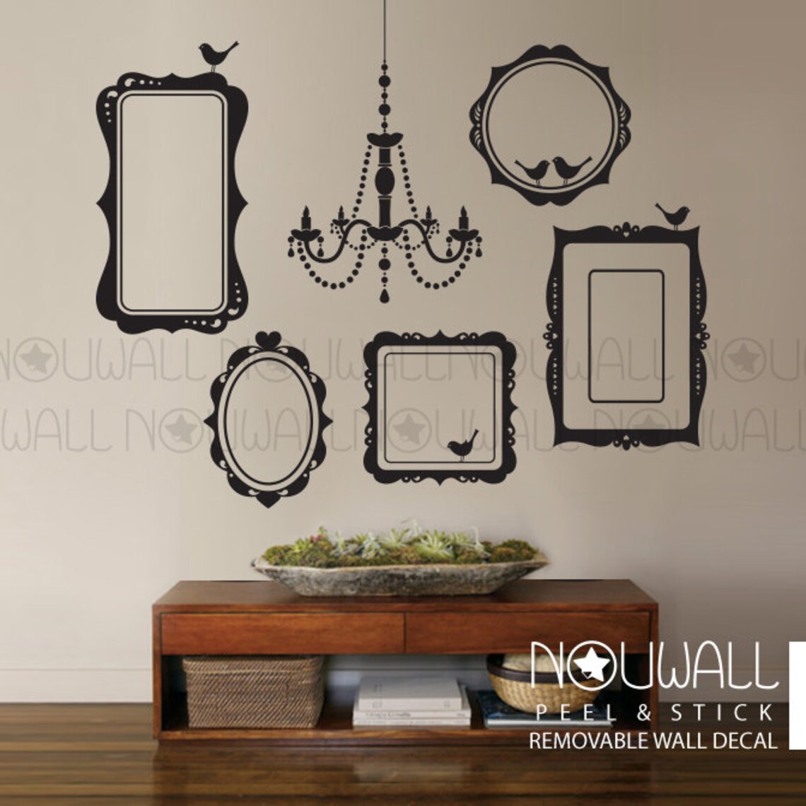 Photo Frames Wall Decal Elegant Chandelier Wall Sticker Living Etsy