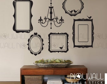 Photo Frames Wall Decal Elegant Chandelier Wall Sticker Living Room Wall Decals wallpaper