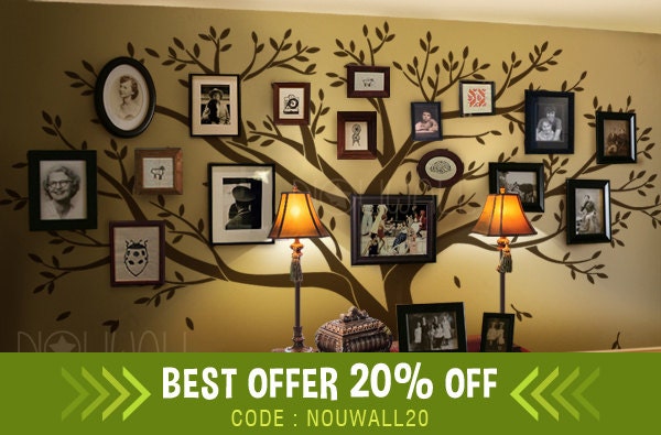 Wall Decal Frames Family Tree Wall Decal Photo Frame Tree Decal Picture Decal Opening Decoration Hanging Photos Art Wall Decorative