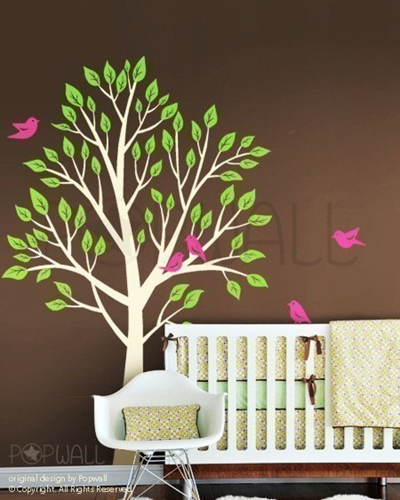 Garden Tree Wall decal Nursery Wall decal Bird wall decal Wall Sticker Wall decor Home Decor image 1
