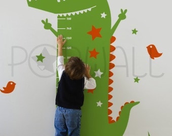 Aligator Wall decal birds Children Kids Growth Charts Crocodile Wall Decals Wall Sticker Art home decor