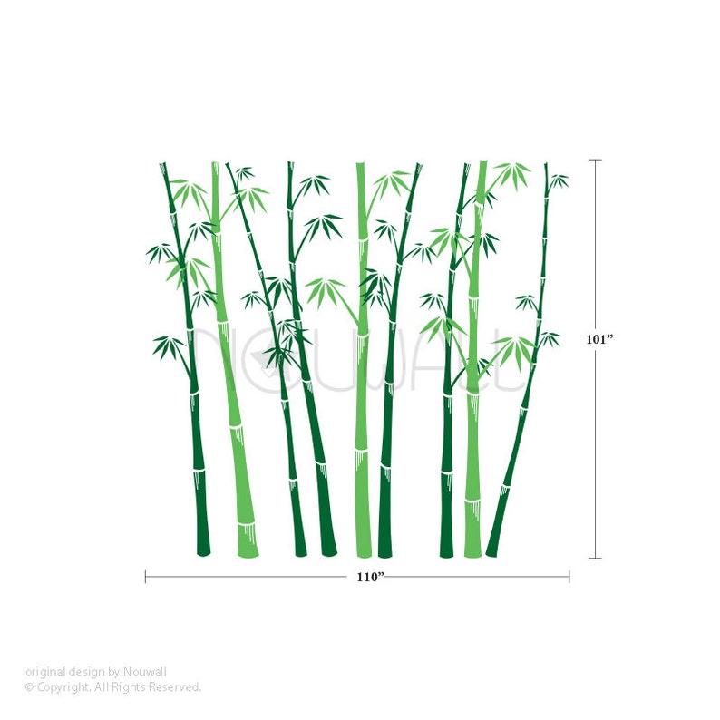 Removable Bamboo Forest Wall Decal Tree Wall Decals Wall Etsy