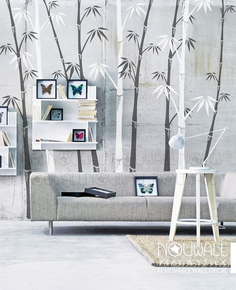 Removable Bamboo Forest Wall Decal Tree Wall Decals Wall Etsy