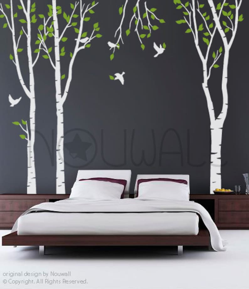 art tree wall sticker wall decals tree decal new forest trees | etsy