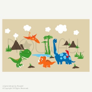 Dinosaurs Wall Decal pterodactyl triceratops T-rex Wall Decal Wall Sticker Art Graphic room decor image 6