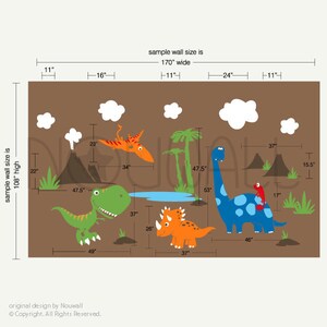 Dinosaurs Wall Decal pterodactyl triceratops T-rex Wall Decal Wall Sticker Art Graphic room decor image 3