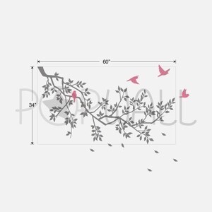 Spring Branch Wall decal Birds Tree wall decal Wall sticker Wall decor image 3