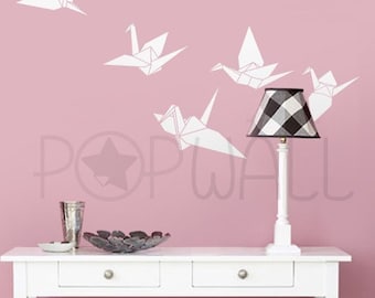 Origami Bird Wall Decal Crane Wall Decals Wall Sticker vinyl Art Wall Graphic