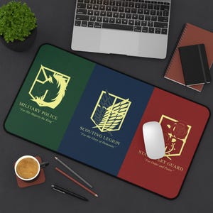 Anime Desk Mat, Attack on Titan Scout Regiment Design, AOT Desk Mat, Anime Lover Office Decor, Gaming Desk Accessories, Large Mouse Pad