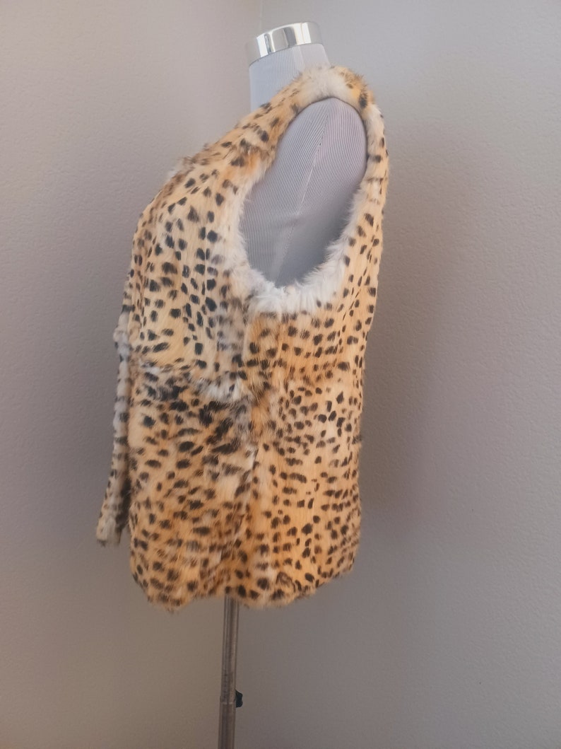 70s/80s Handmade Leopard Print Rabbit Fur & Chocolate Brown Suede ...