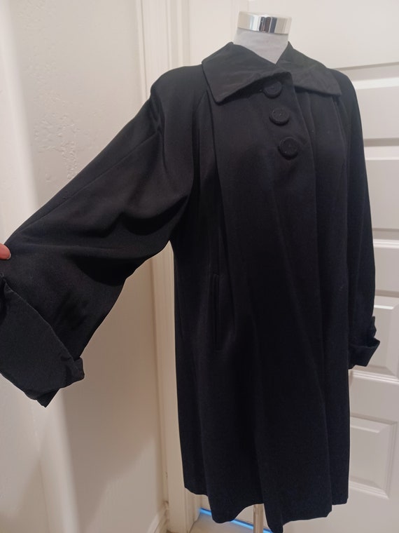 1940s Block & Kuhl Black Wool Satin Collar and Cuffs … Gem