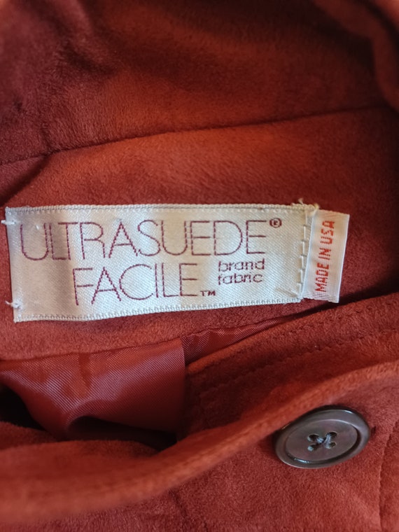 1980s ULTRA SUEDE FACILE Brand Fabric Soft Rust M… - image 8